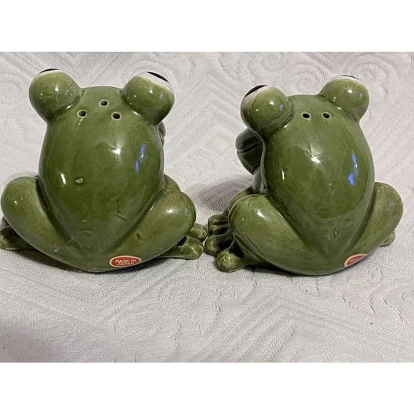 Vintage SALT & PEPPER SHAKERS BIG EYE Frogs JAPAN Ceramic EUC - Picture 5 of 9